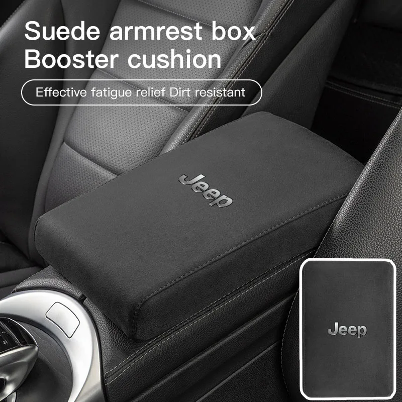 Suede Car Interior Armrest Box Mat Center Console Accessories For Jeep Grand Cherokee Wrangler JK Gladiator Compass Renegade jk