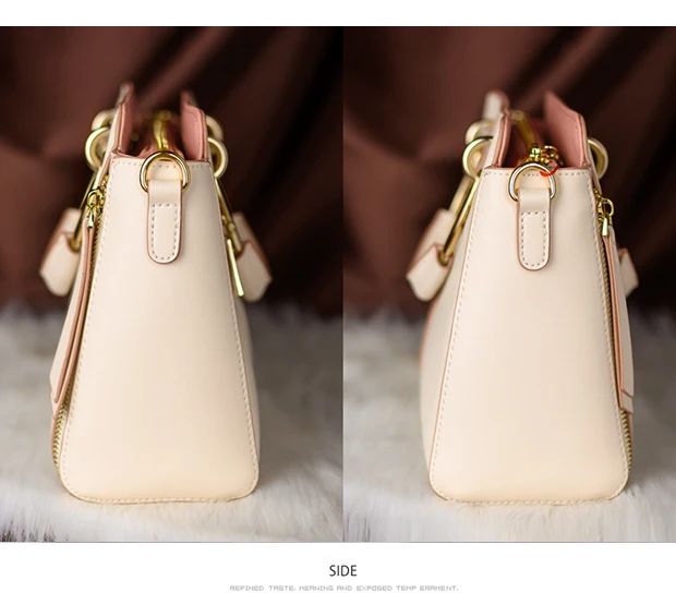 FOXER Split Leather Shoulder Bag Women Top Handle Handbag Female Large Capacity Tote Bag Simple Luxury Crossbody Purse