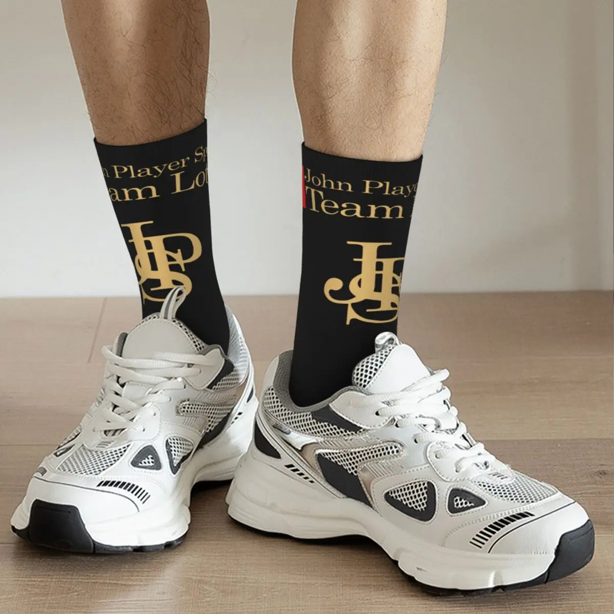 Colorful JPS John Player Special Team Skateboard Socks Polyester Crew Socks for Unisex Non-slip