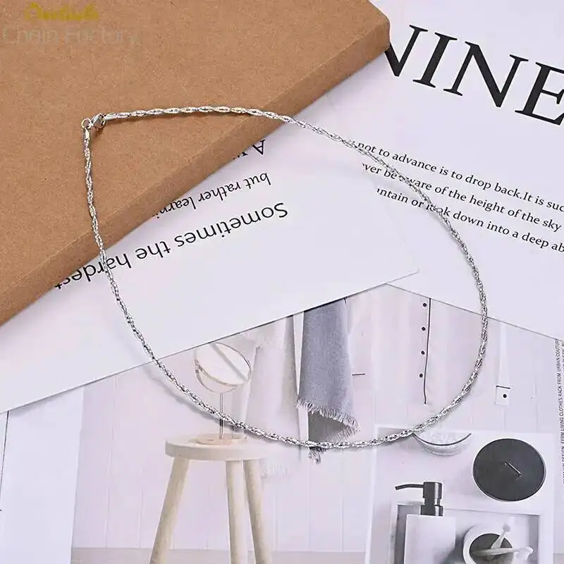 

925 Sterling Silver Twisted Women's Torque Necklaces 40cm 45cm Double Strand Braided Necklaces Can Be Used As A Pendant Chain