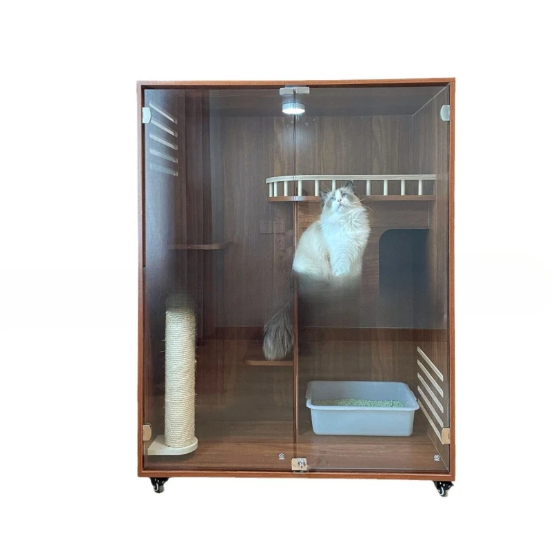 

Cat villa cat cabinet nest integrated large space light luxury breeding cabinet cage