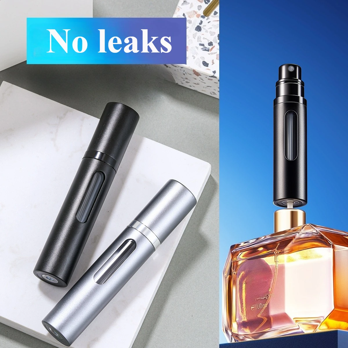 5/8ml Multi Color Glass Mini Perfume Bottle with Spray Pump Portable Empty Refillable Atomizer Bottle for Travel Essential