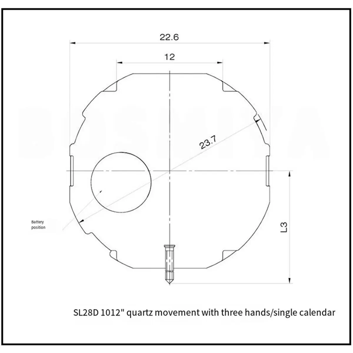 For SL28 Quartz Movement Replacement Hands Calendar Date Display Cheap Alternative to 2105 Movement