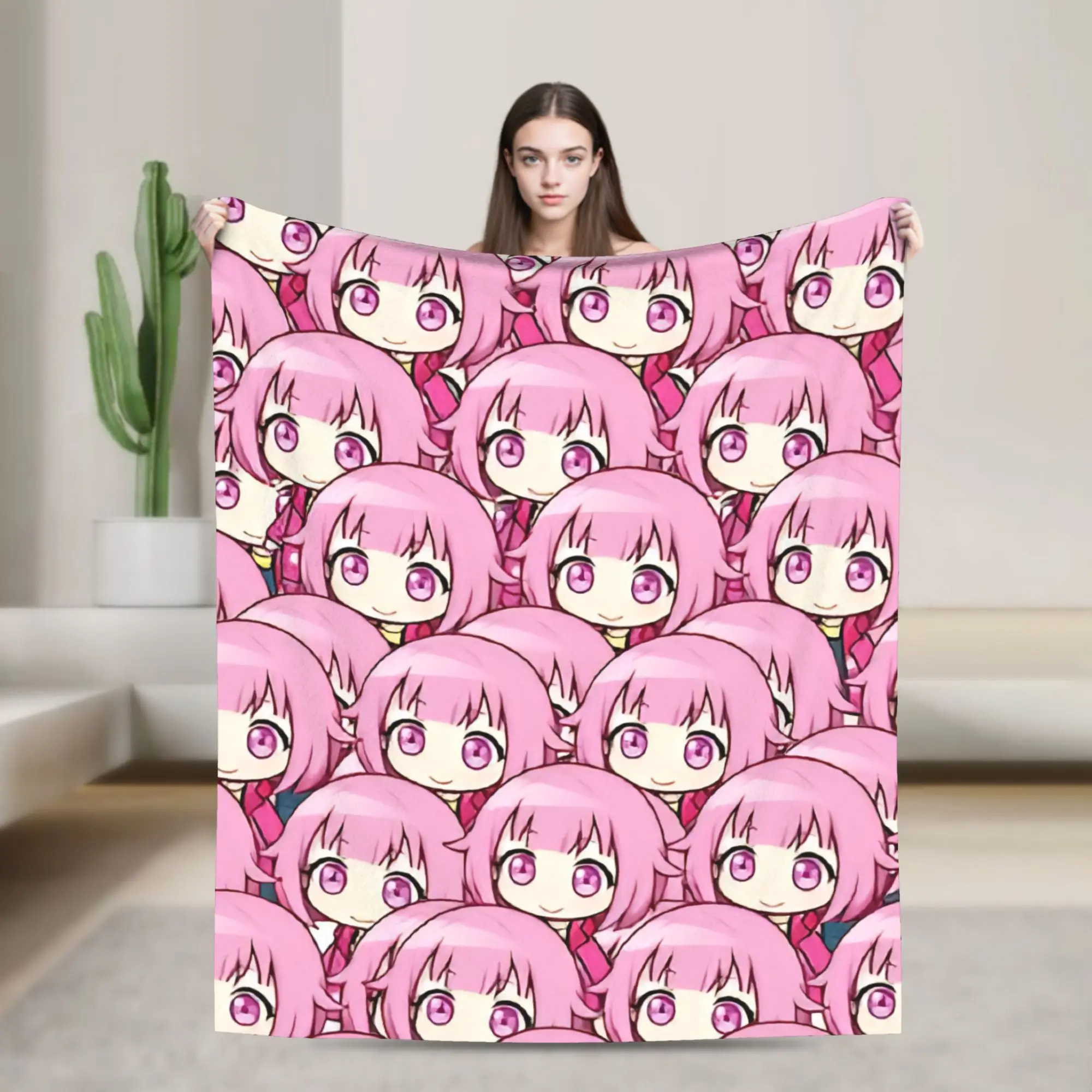 Cute Emu Otori Fleece Blanket Singer Anime Funny Throw Blanket for Bed Sofa Couch 150*125cm Bedspread
