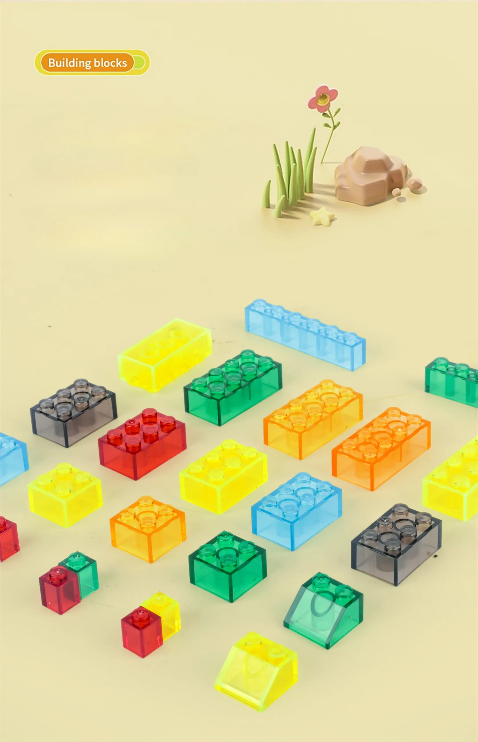 300 DIY Kreative Transparente Bausteine Stadt Klassische Bausteine zum Zusammenbauen Geburtstagsgeschenk Pädagogisches Kinderspielzeug – Detail 2