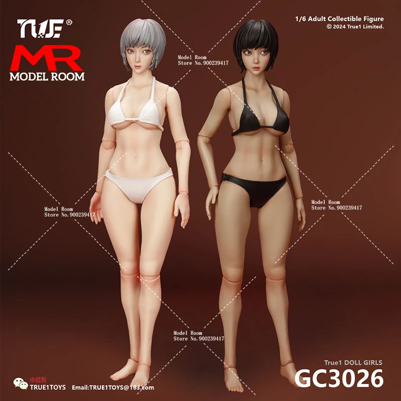 In Stock True1Toys GC3026 1/6 Female Joint Body with Movable Eyes Head Sculpt 12'' White Light Wheat Soldier Action Figure Body