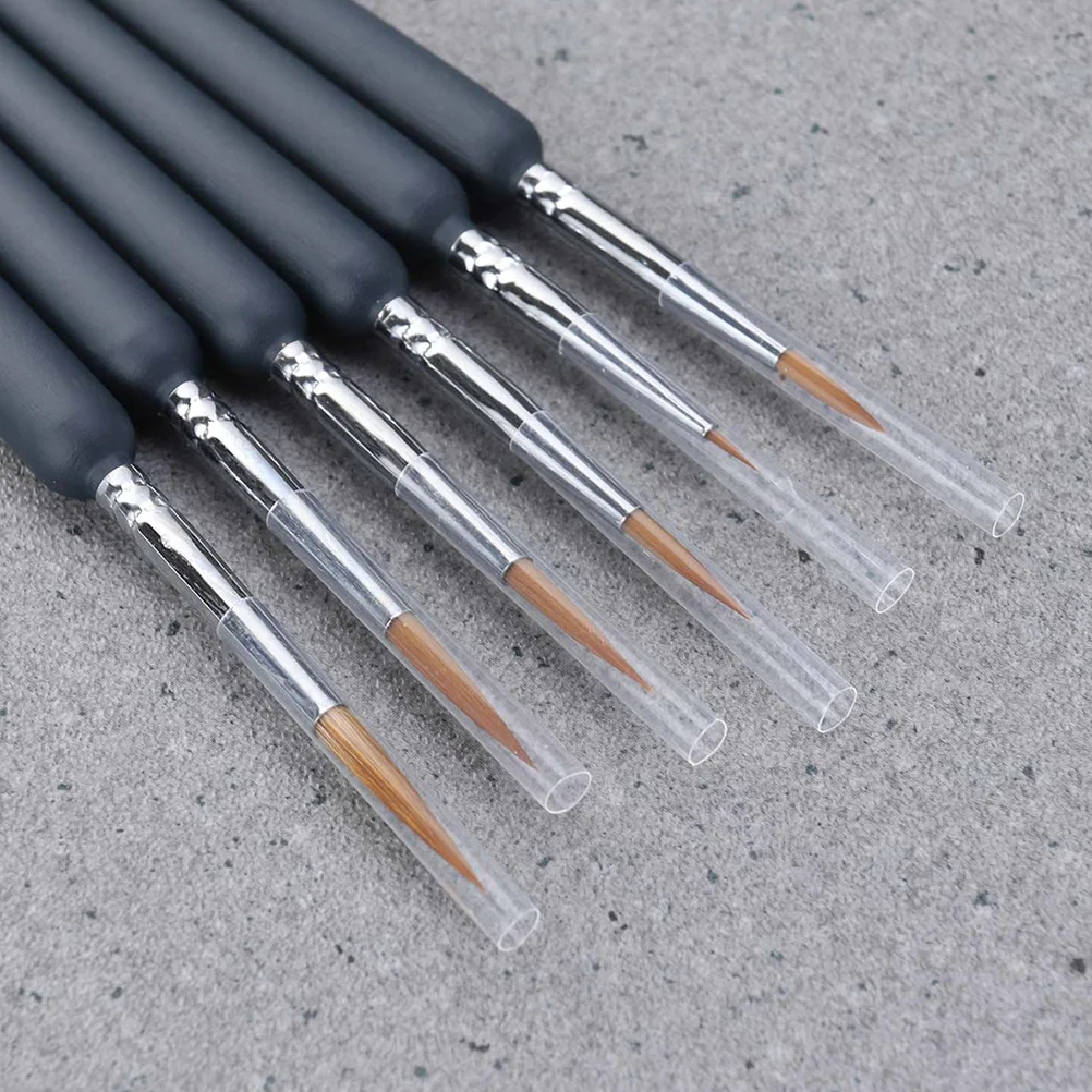 مجموعة فرش طلاء مكونة من 7 قطع من فرش التفاصيل الدقيقة للرسم الزيتي بألوان مائية من الأكريليك وأدوات تفصيل مصغرة متينة #3