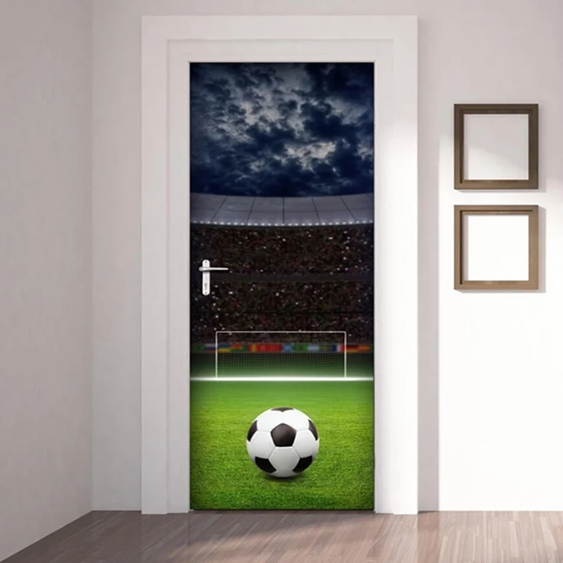 Custom Waterproof Art 3D Print Football Home Decor Sports Player Decal Sticker Self Adhesive Diy Paper for Bedroom Door Stickers