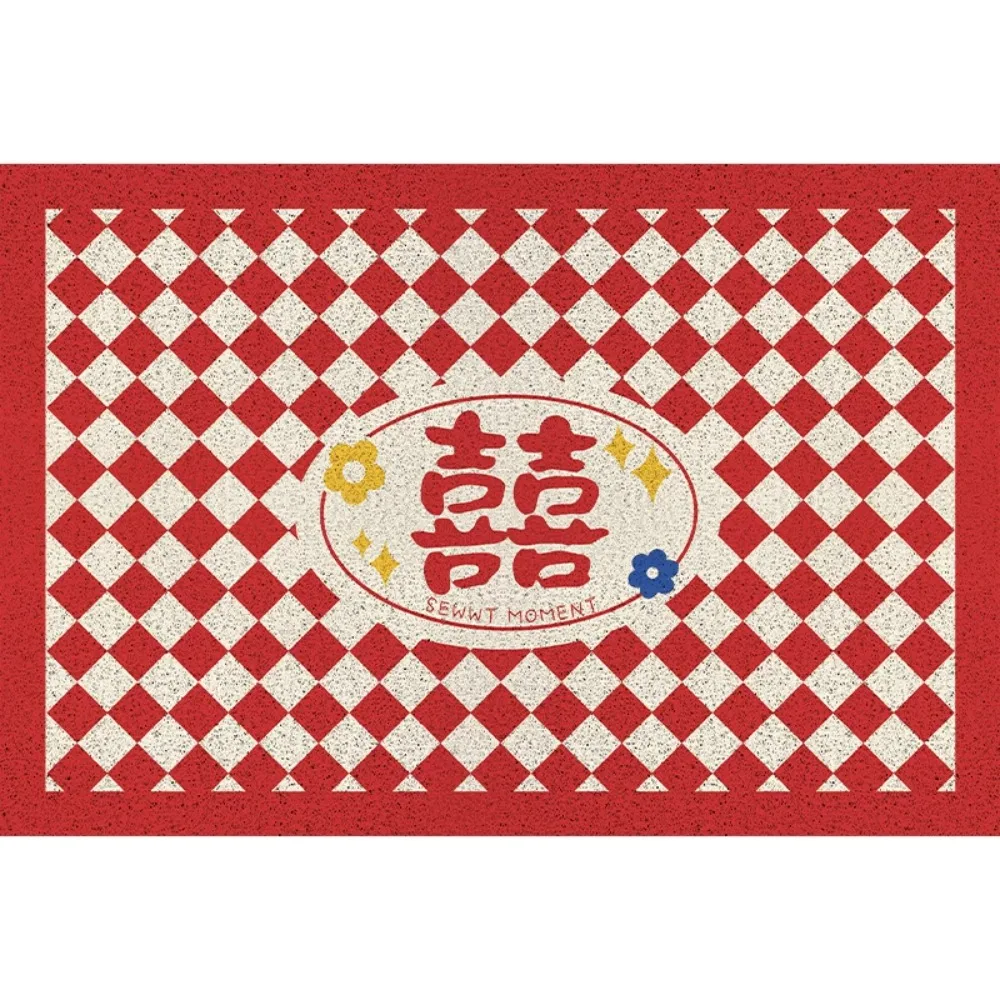 

Cutting Door Non-slip Mat Doormat Festive Red Wedding Pvc Foot Mat