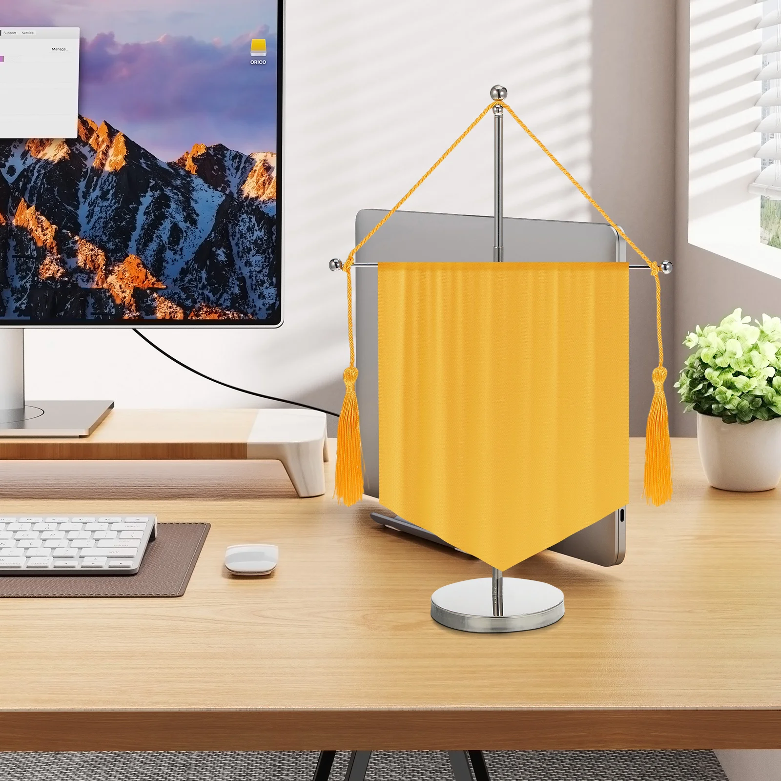 

Desktop Flag Stand Metal Telescopic Flagpole with Stable Base Premium Material for Office Party Festival Military Decor