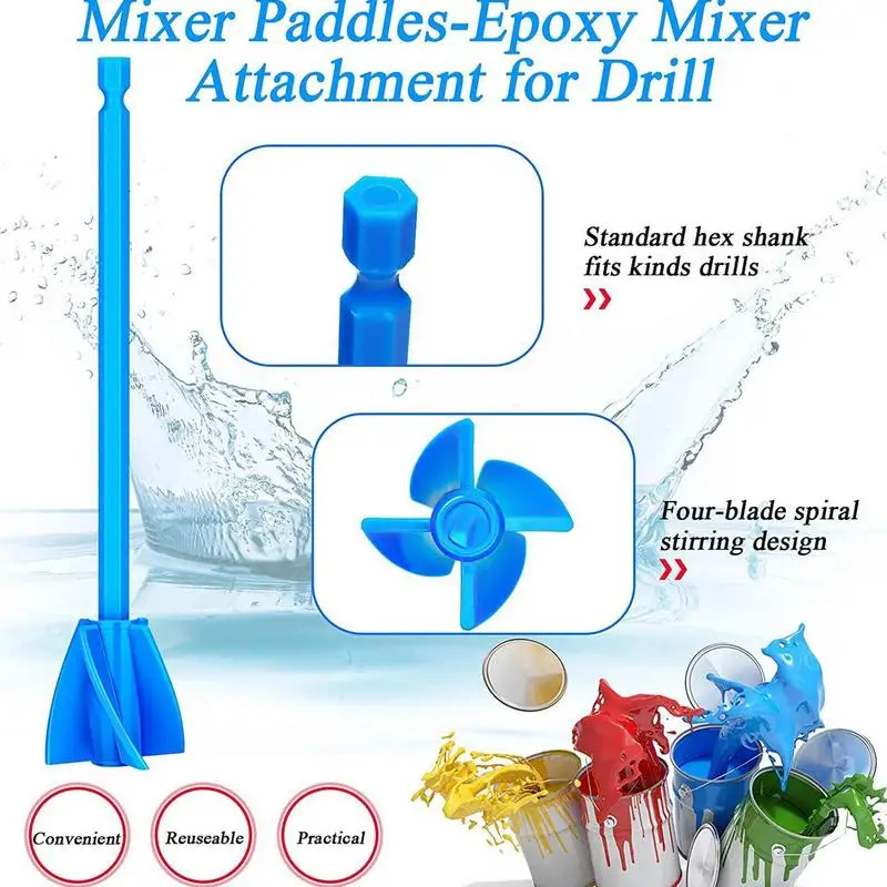 Paint Stirrer Fast-Mixing And Strong Drill Attachment Resin Mixer Paddles Resin Mixer For Drill Paint Mixer For Gallon