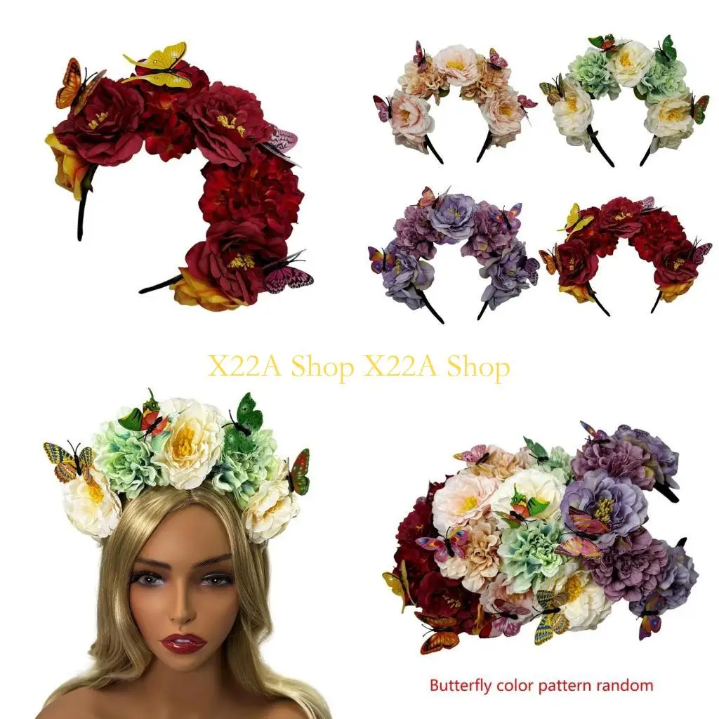 

Unique Color Flower Hairband Luxurious Model Show Tiaras Bride Styling Headband