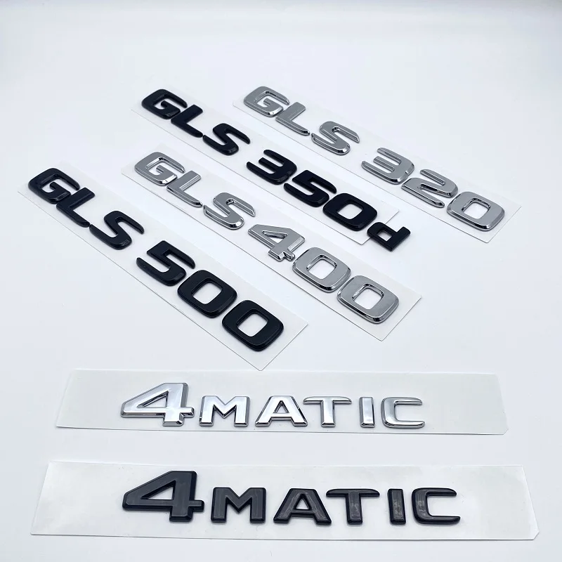 GLS320 GLS350 GLS350d GLS400 4MATIC Letters Emblem Badge For X166 Series Rear Trunk Car Styling Decoration Sticker