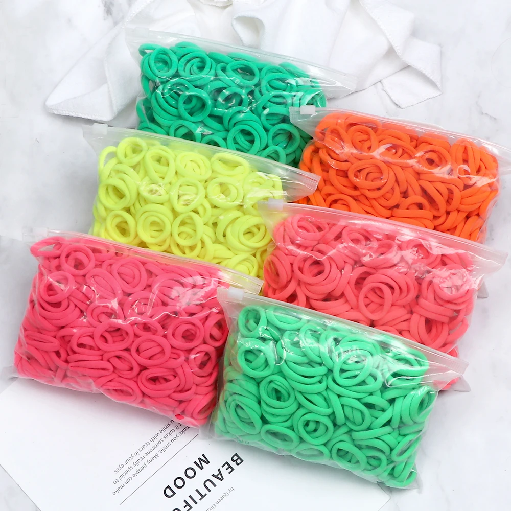 200PCS 3cm Kids Baby Small Hair Bands Elastic Candy Colors Hair Ties Colorful Headband Hair Accessories Headwear Wholesale Gifts