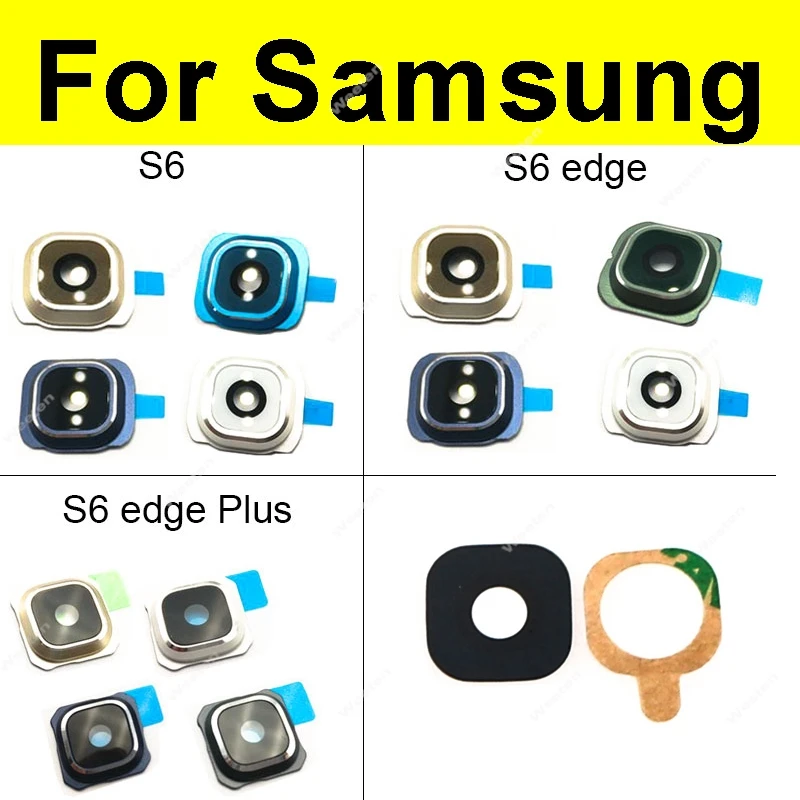 Back Rear Glass Lens For Samsung Galaxy S6 Edge Plus Main Big Camera Lens Glass Material + Sticker Replacement Repair Parts