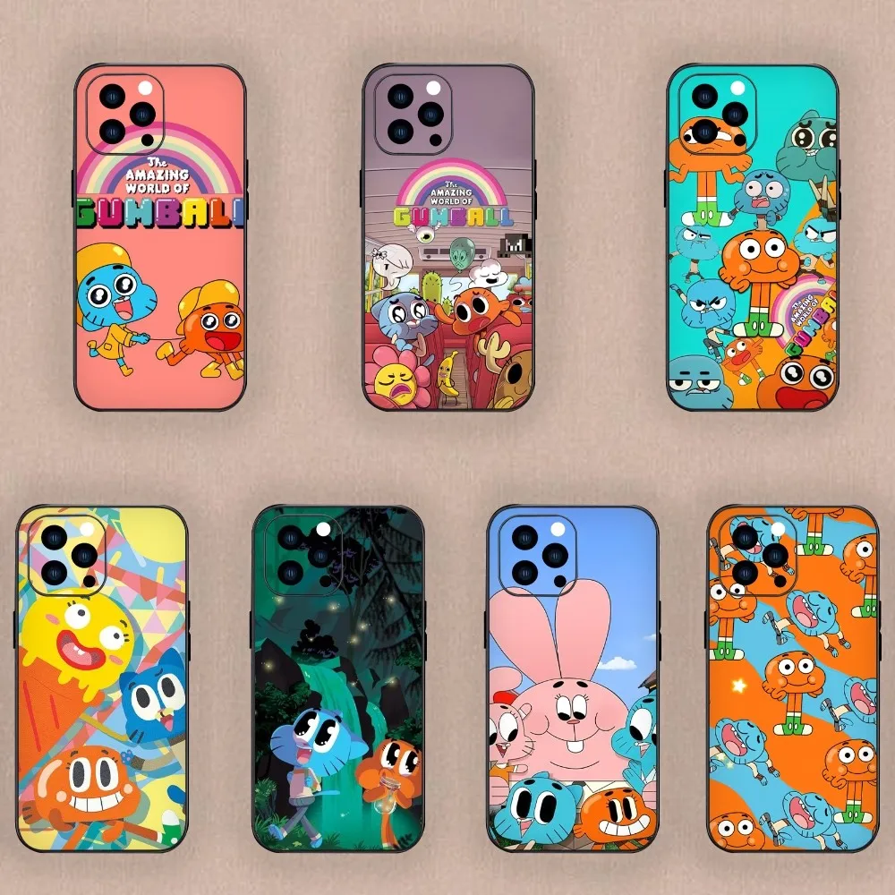 Cartoon Amazing World of Gumball Phone Case For Samsung A53 A55 A52S A70 A22 A71 A80 Black Case