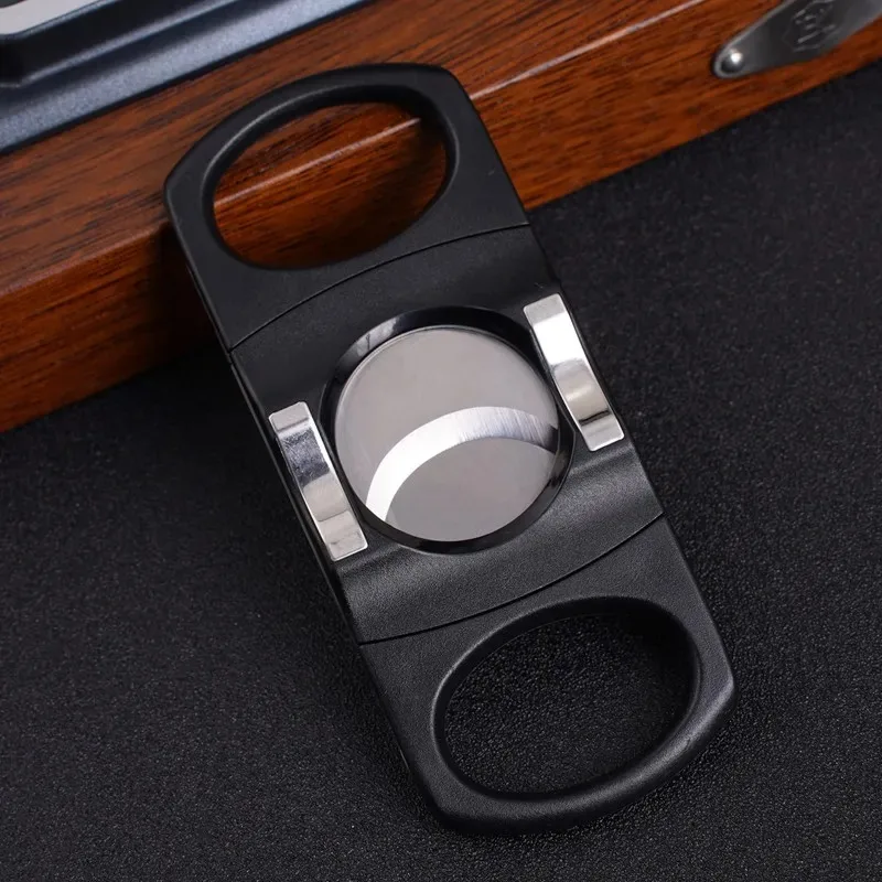 

Portable 2 in 1 Cigar Cutter Cigar Stand Stainless Steel Puro Punch Guillotine Cigar Scissors Gift Smoking Accessories