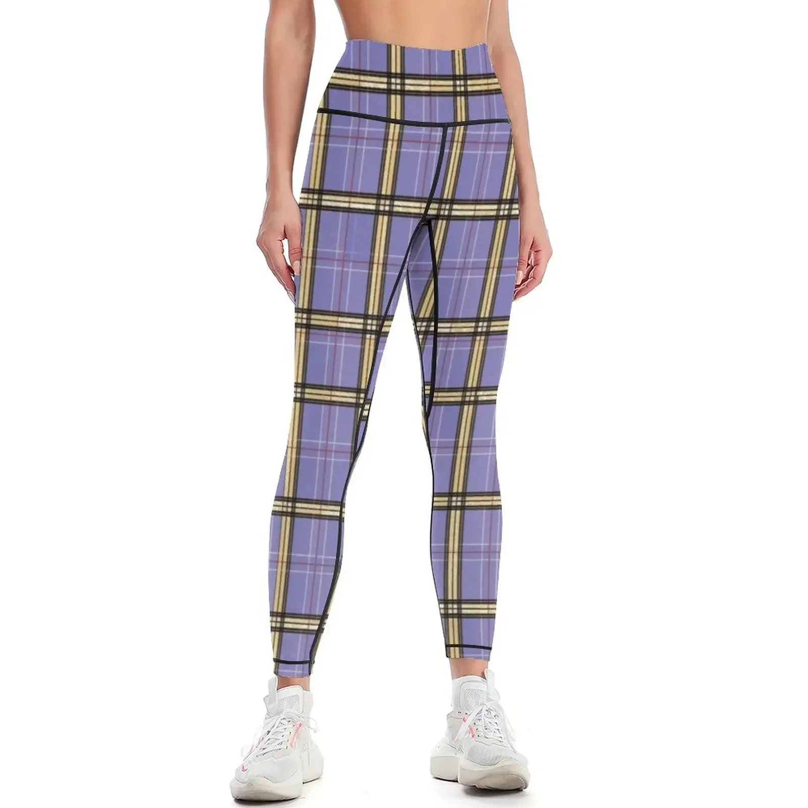 

Purple plaid Leggings gym womans sports tennis for Golf wear Sports female Womens Leggings