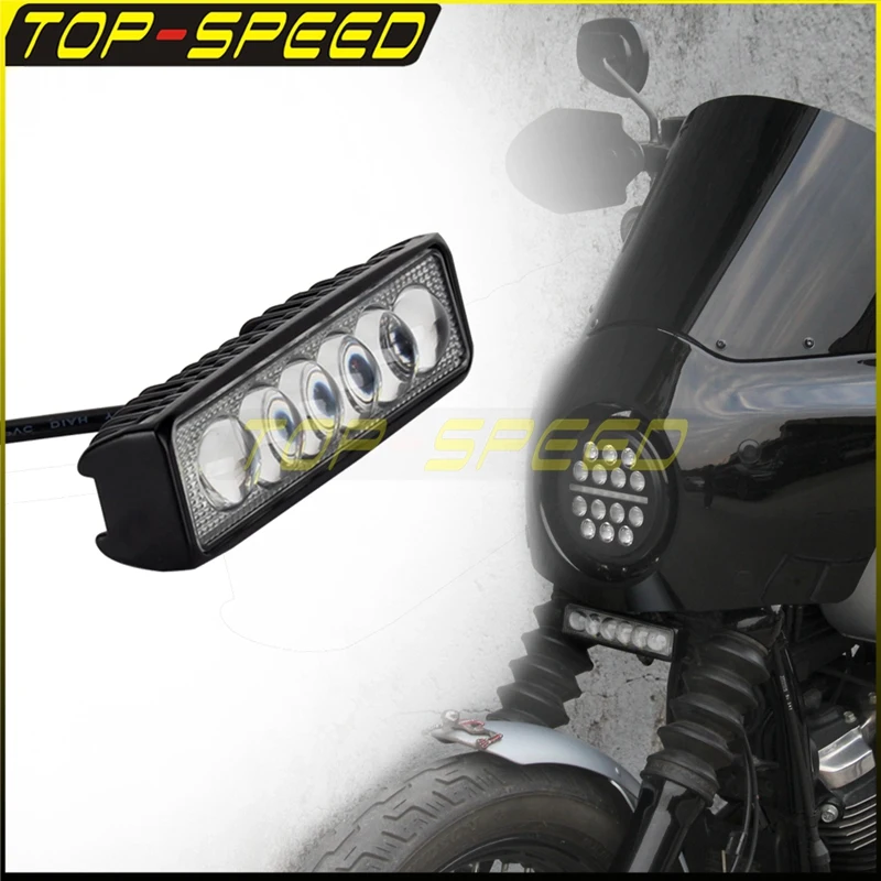 

Club Style LED Spotlight Beam Front Light 6inch Light Bar Auxiliary White Light For Harley Cafe Racer Softail Sportster Dyna