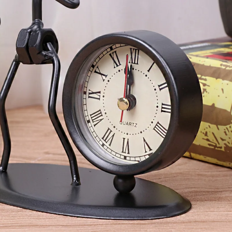 8types European Antique Iron Table Desk Alarm Clock with Musical Instrument Gadget 벽시계 Decoration Craft Gift Desktop Ornaments