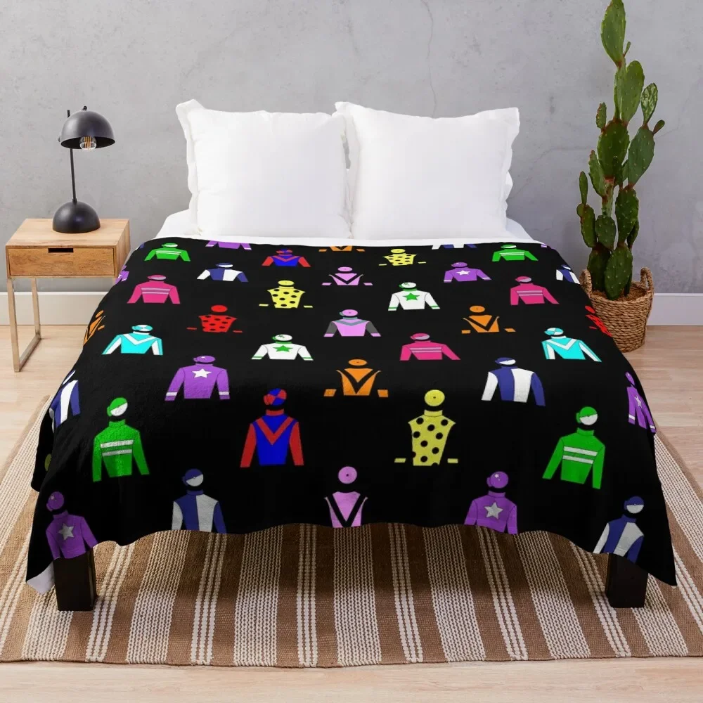 Horse Racing Jockey Silks Throw Blanket Luxurious Soft Blanket Holiday Gift for Family