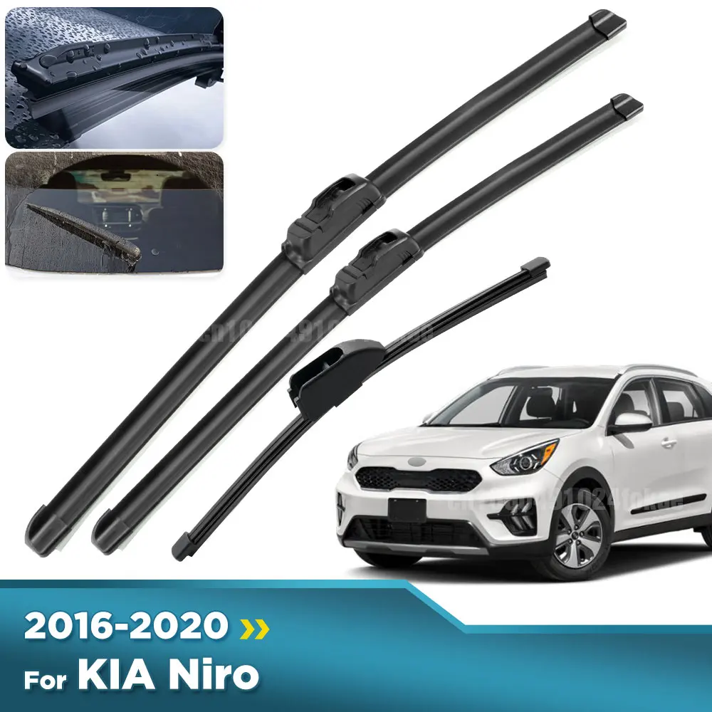 

For KIA Niro 2016-2020 2017 2018 2019 Wiper Front & Rear Wiper Blades Windshield Windscreen Window Brushes 26"+16"+13"