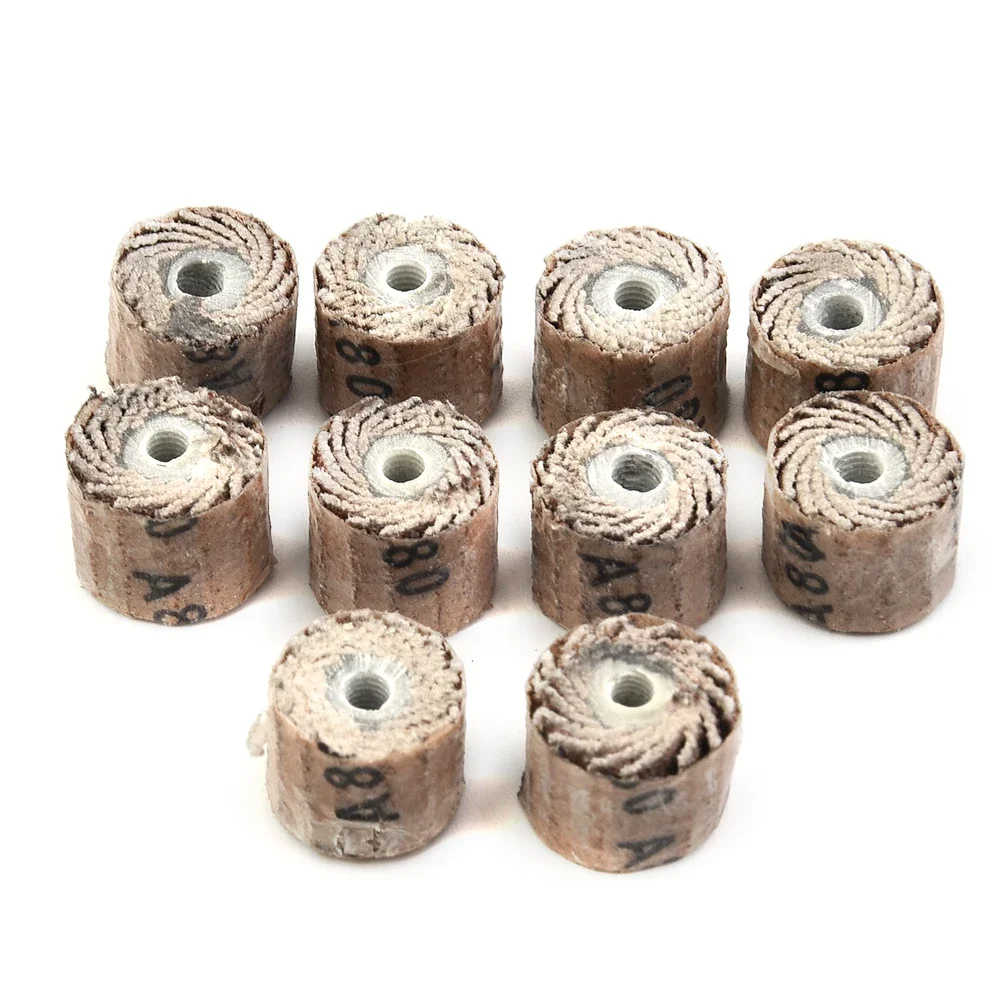 10pcs+1 Sanding Flap Set With 3mm Shank Grinding Wheels Head Sander Abrasives Tool Sandpaper Rust Removal For Rotary Tool