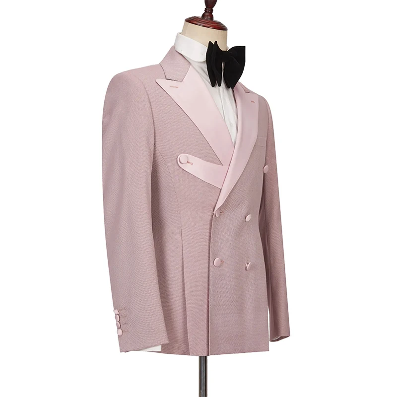 Traje de esmoquin para hombre, chaqueta con solapa de pico, bolsillos de doble botonadura, personalizada, 1 pieza, fiesta Formal a medida