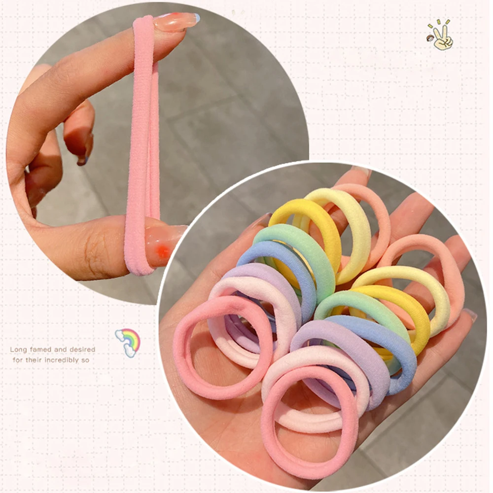 32pcs/Box Girls Elastic Hair Bands Rubber Band Hair Ties Rope For Children Colorful Nylon Scrunchies Headband Hair Accessories