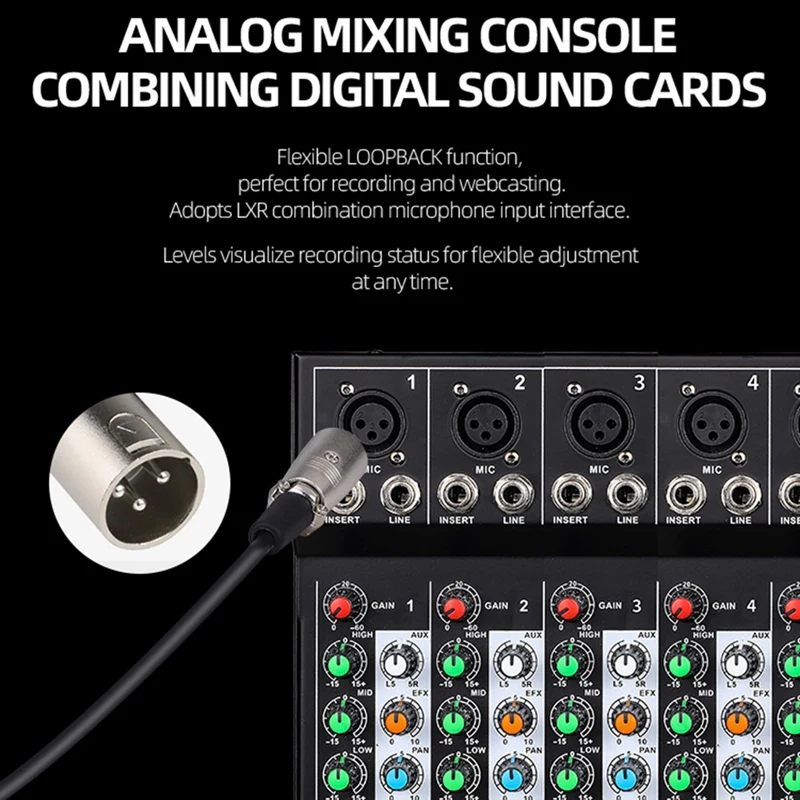 TEYUN AF7 Mixer Analog Mixer Merged Digital Sound Card 7 Channels Personalized Function Settings Analog Mixing Console