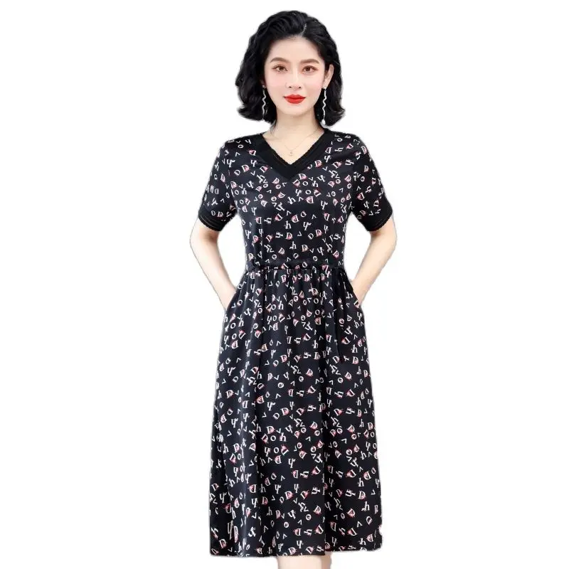 

dresses for womens 2023 summer print letter elegant dress