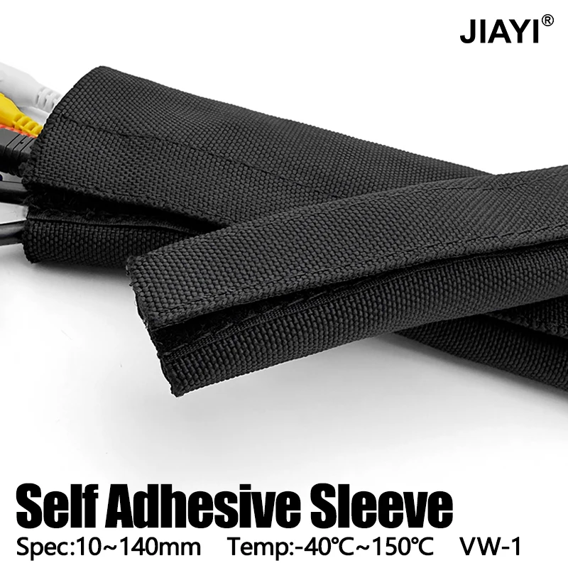 1/2/3/5/10M Cable Sleeve Organizer 10mm - 140mm Self Adhesive Nylon Textile/Cloth Harness Sheath Management Wire Wrap Protection