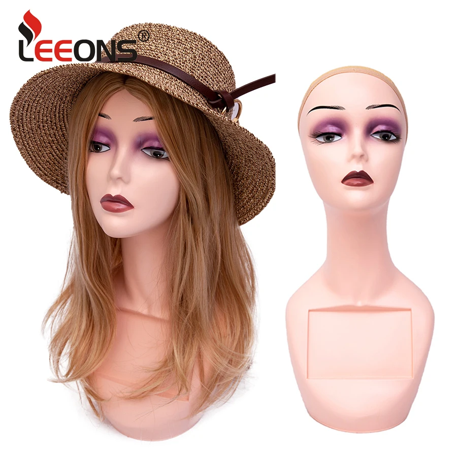 Testa di manichino Testa modello Testa di manichino con collo lungo Display Testa di bambola in PVC per parrucche Cappelli Occhiali Sciarpe Trucco di gioielli