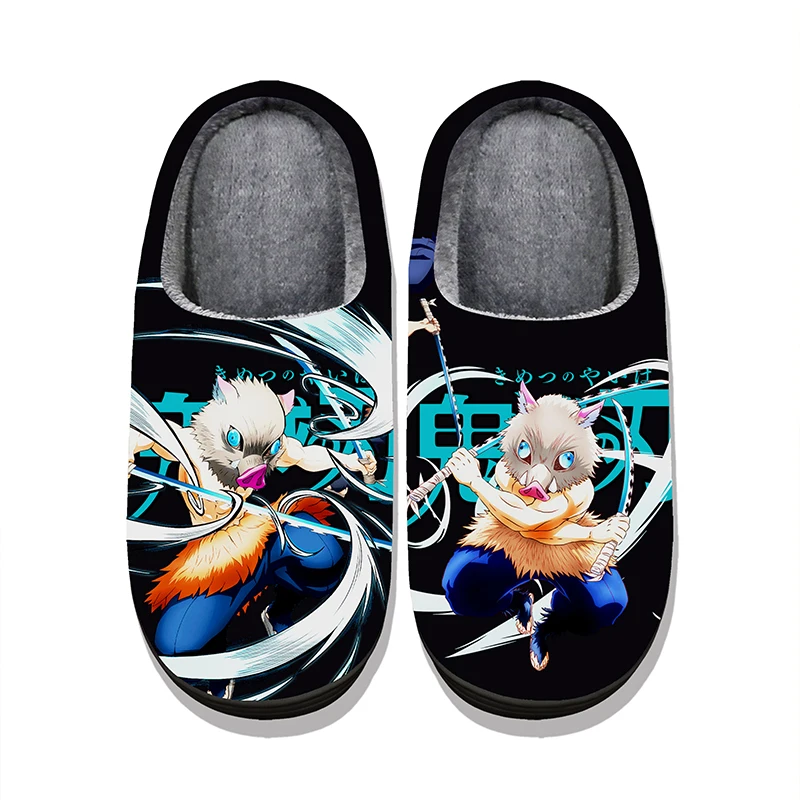 鬼滅の刃キャラクターぬいぐるみスリッパ男性と女性用冬暖かい屋内ぬいぐるみ履物炭治郎禰豆子善逸カップルギフト