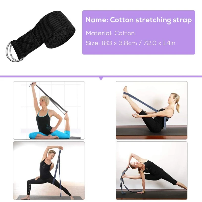 2Pcs Yoga Block And Yoga Strap Set, High Density EVA Foam Block To Support And Improve Poses And Flexibility