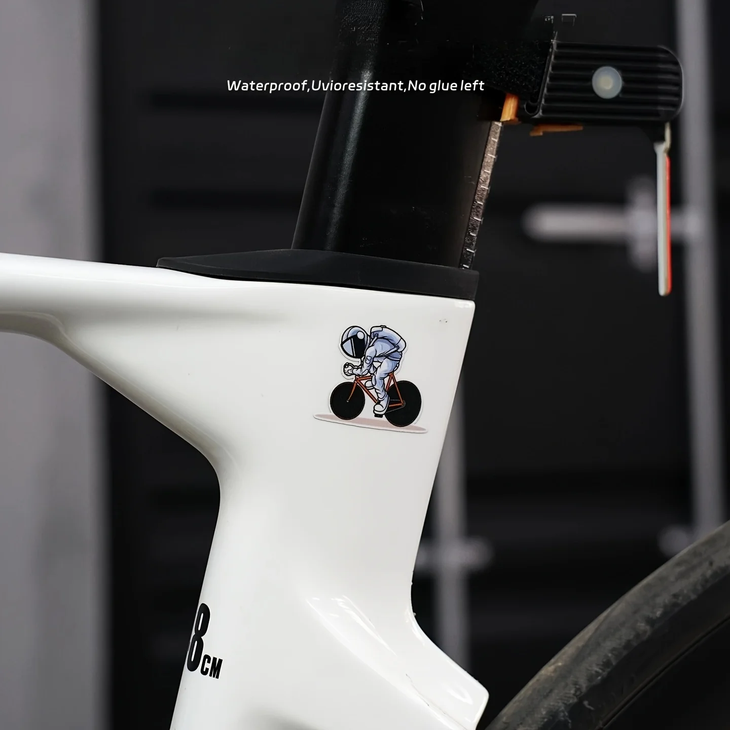 Astronaut Cycling Bicycle Stickers 2Pcs Left Right DIY Bike Frame Fork Protective Decals Waterproof Anti-scratch Decor for MTB