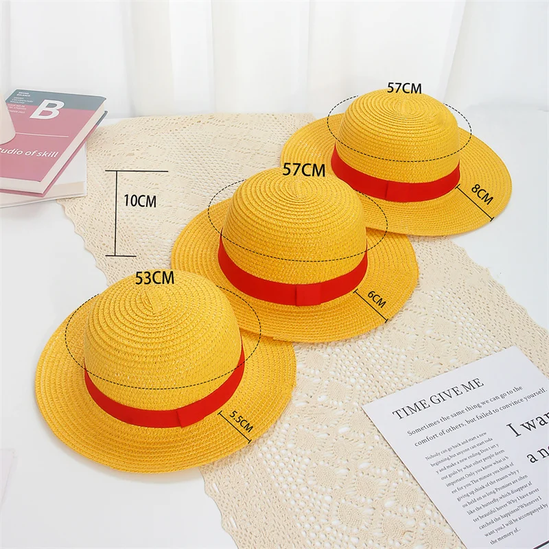 31-35CM Anime Strohhut für Festivals, Partys und Cosplay, Sonnenschutz-Hut, Eltern-Kind Sommer-Sonnenhut für Männer und Frauen – Detail 2