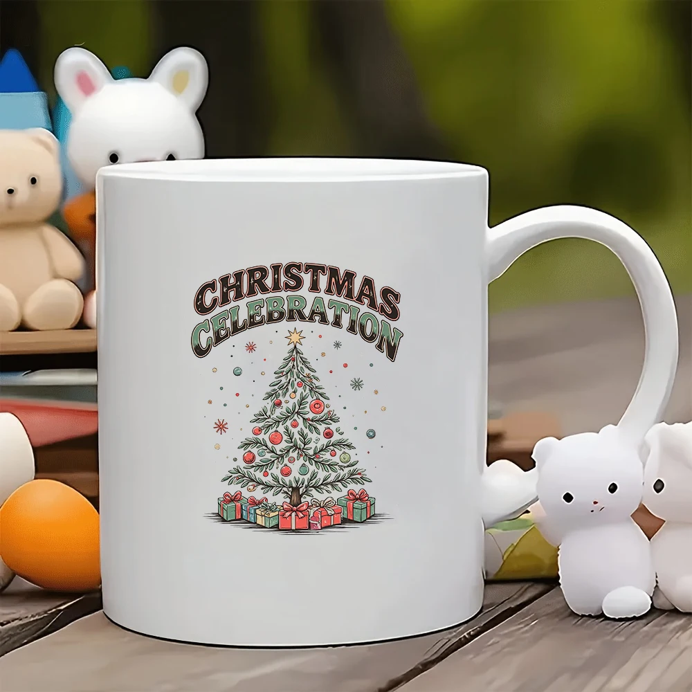 

11oz Mugs + Christmas Party Vintage Style Cups Christmas Tree Decor Gift Box Family Kids Office Coffee Water Cup Set