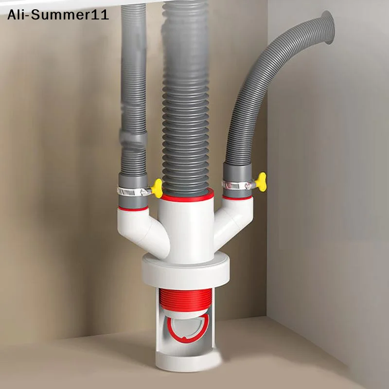 

【Wq0】Washing Machine Drain A Three-Way Drain Distributor, A Dryer, A Drainage Pipe, A Three-Way Anti-Backflow Valve Connection