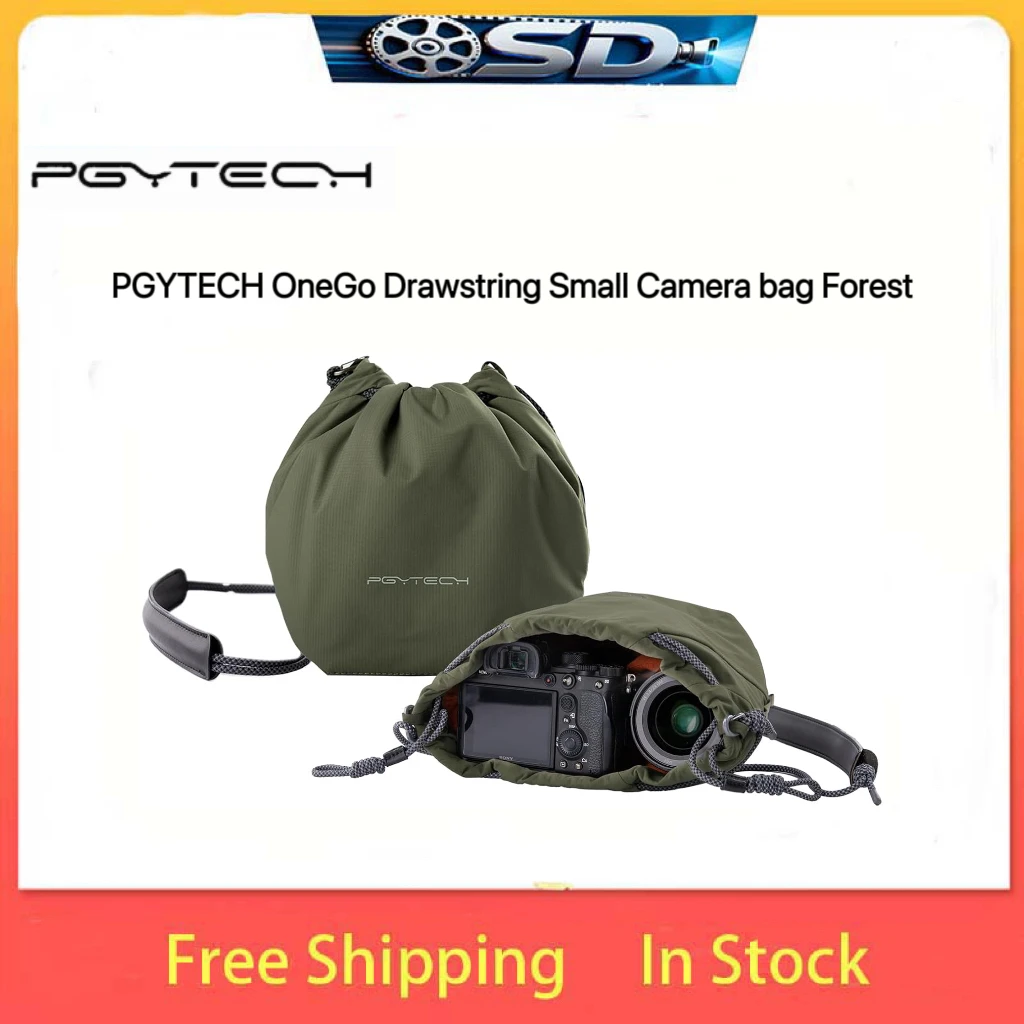 PGYTECH OneGo Small Camera Bag with Drawstring Forest Green Compact Storage for Photography Equipment