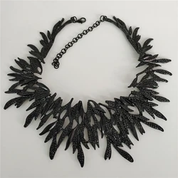 Indian Statement Vintage Black Metal Choker Necklace Earrings Jewelry Sets Women Ethnic Retro Punk Large Collar Necklace Woman