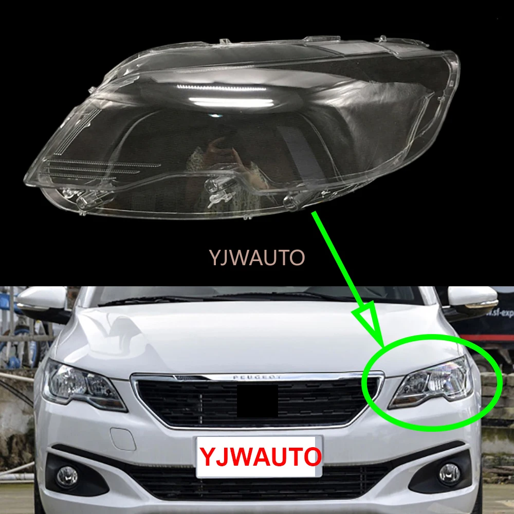 

For Peugeot 301 2017 2018 2019 Headlight Cover Car Headlamp Lens Glass Replacement Front Lampshade Plexiglass Auto Shell