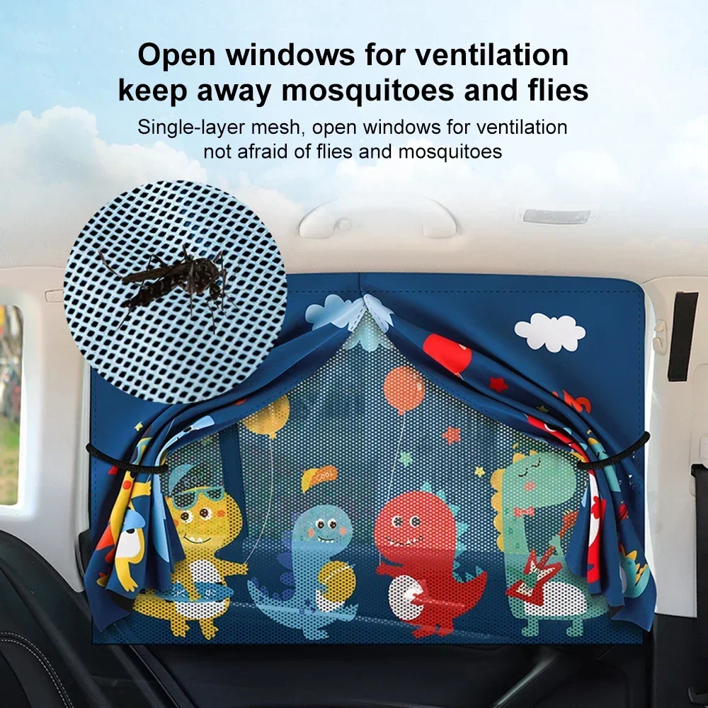 Magnetic Car Cartoon Curtain Cute Rear Side Window Visor Magnet Windshield Sunshade Cover for Children Sun Protection Sunshades