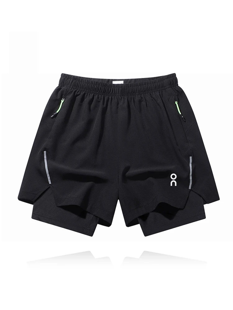 

Мужская спортивная футболка длиной до четверти для бега с мобильным телефоном Qui Dry Fitn, внутренняя летняя спортивная одежда