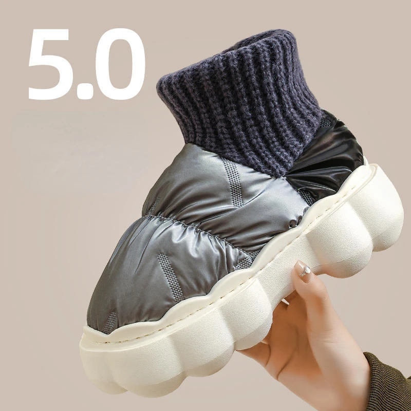 2023 Winter Boots for Women Chunky High Heels Ladies Shoes Thick Platform Waterproof Comfortable Soft Warm Fur Female Snow Boot