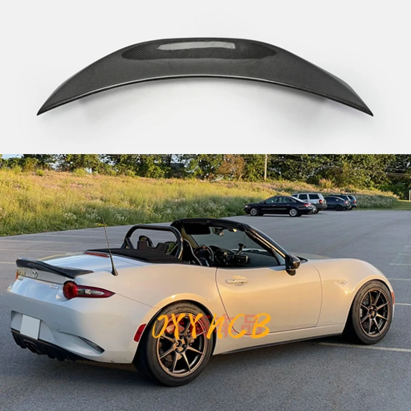 For Mazda MX5 Miata ND RF LMS Style FRP Fiber Glass Unpainted Duckbill Spoiler Trunk Wing Lip Racing Accessories Tuning Trim