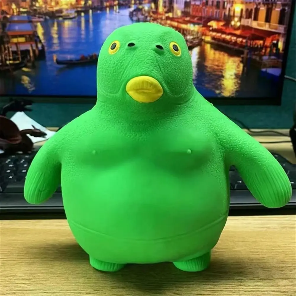 ของขวัญเด็กสัตว์ของเล่น Dumb หัวปลาใหญ่ยักษ์ Fidget ของเล่นสีเขียวหัวปลาบีบของเล่นบีบปลาสีเขียว Fidget ปลาสีเขียว