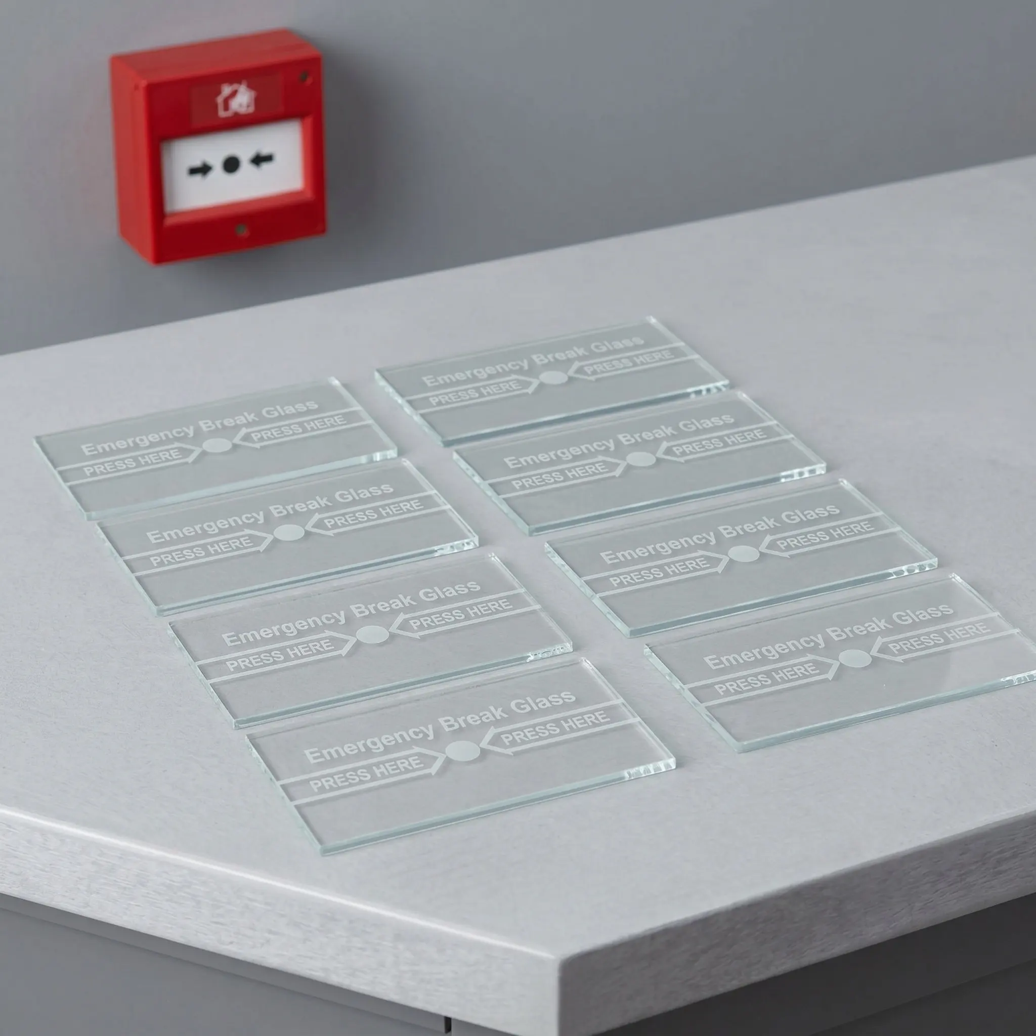 8Pcs Frangible Glass for Call Point - Glass Fire Alarm Cover Replacement Indoor Emergency System Spare
