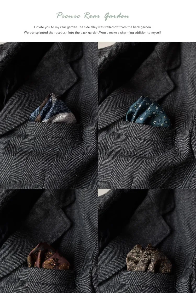 30 Item Luxury Square Print Patterns High-quality Soft and Elegant Handkerchiefs Suits Men's Decorativepocket Square Scarves25cm