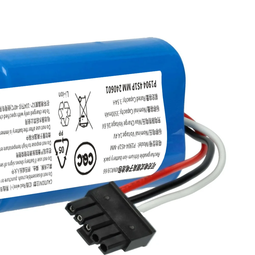 14.4V 2600mAh (2.6Ah) Rechargeable Battery for Xiaomi Mijia Robot Vacuum Mop 3C/2S/P XMSTJQR2S STYTJ02YM